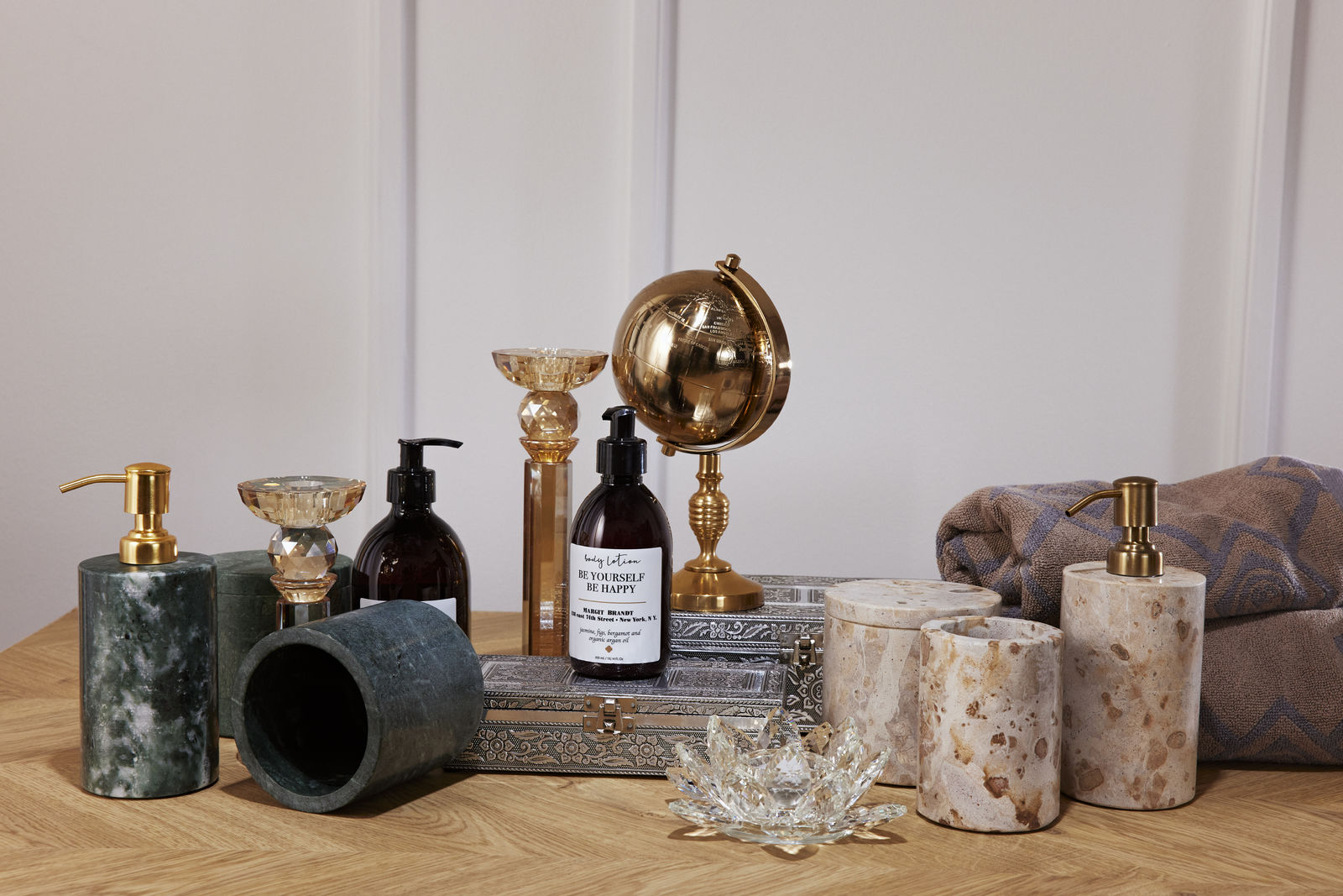 Marble sæbedispenser - Leopard Beige